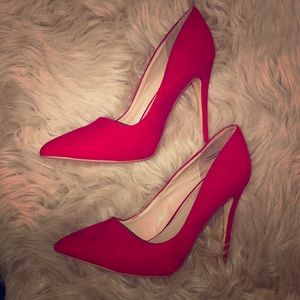 Red Pointed Toe Pumps